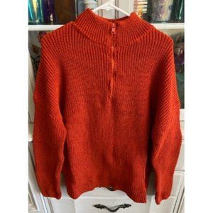 Sweaters Long Sleeve 1/4 Zip Pullover Polo V Neck For Women, Medium